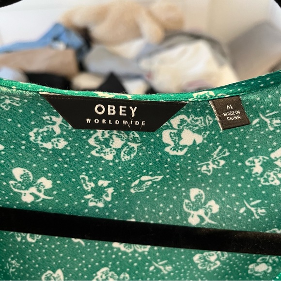 Obey green long dress with little flowers - Picture 7 of 7